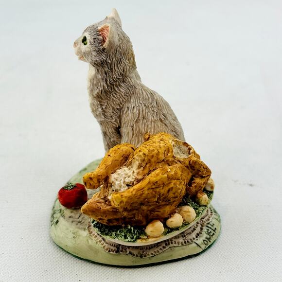 I'm Thankful For You Lowell Davis Schmid RFD America Figurine 27563 Cat Turkey - Picture 3 of 9
